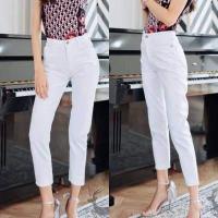 ราคา กางเกงยีนส์ทรงบอยสลิม เอวสูง ผ้าไม่ยืด ทรงสวย มี 7 สี สีสโนว์เข้ม ดำสโนว์ สีดำมิดไนท์ สียีนส์เข้ม สียีนส์อ่อน สีขาว (16214477306)