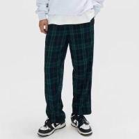 ราคา กางเกงลายสก็อตสีดำและสีขาวของ ผู้หญิงฤดูใบไม้ผลิและฤดูใบไม้ร่วงใหม่เอวสูงหลวมตรงหลอดผ้าม่านสุทธิสีแดงกางเกงถูพื้นลำลองกางเกง (18926388825)