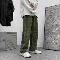 ราคา กางเกงลายสก็อตสีดำและสีขาวของ ผู้หญิงฤดูใบไม้ผลิและฤดูใบไม้ร่วงใหม่เอวสูงหลวมตรงหลอดผ้าม่านสุทธิสีแดงกางเกงถูพื้นลำลองกางเกง (19590221720)