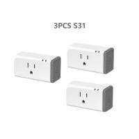 ราคา SONOFF S31ปลั๊กอัจฉริยะไวไฟสมาร์ทปลั๊กไฟ EWeLink APP ควบคุมปลั๊กอัจฉริยะแบบไร้สายการตรวจสอบพลังงานเต้าเสียบ US อุปกรณ์ตั้งเวลา ทำงานร่วมกับ Amazon Alexa G Gle 15A 100 240V AC 1800W (18064086438)