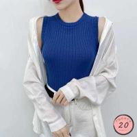 ราคา New2023 เสื้อไหมพรมแขนกุด เข้ารูป สีพื้น 8 สี (4728100949)