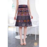 ราคา ส่งเร็ว กระโปรง ผ้าฝ้าย ลายไทย ทรงเอ (15642636347)