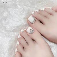 ราคา เล็บปลอมเจลแท้ พร้อมกาวติดเล็บ เล็บเท้าปลอม 1 กล่อง มี 24 ชิ้น เล็บปลอมเท้า พร้อมส่ง (19311480470)