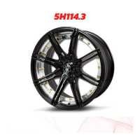 ราคา ล้อแม็กรถเก๋ง NAYA รุ่น RIKA 18x8 0 ET 32 สีดำด้านหมุดทองCNCท้องล้อ ราคาต่อ 2 วง (18916428895)