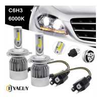 ราคา ไฟหน้า C6 LED 2ชิ้น H3 LED 6000K Cree Hi Low Kits สีขาว (19797110250)
