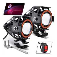 ราคา ANMINGPU ไฟ Led ตานกอินทรีย์ ไฟตัดหมอกรถยนต์เสริมสำหรับมอเตอร์ไซค์125W ไฟสปอตไลท์ LED U7ดวงสำหรับขับรถมอเตอร์ไซค์2ชิ้น (10410202517)