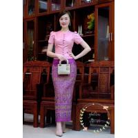 ราคา เสื้อผ้าไหม ไหมหม่อน เสื้อไหมลาวแขนสั้น อัดกาว รุ่น คอจีบ (17804107409)