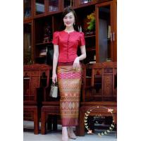 ราคา เสื้อผ้าไหม ไหมหม่อน เสื้อไหมลาวแขนสั้น อัดกาว รุ่น คอจีบ (17804107412)