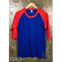 ราคา เสื้อแขนสามส่วน เสื้อแขนสามส่วนวินเทจ เสื้อไหล่สโลป เสื้อยืด เสื้อยืดวินเทจ หลากสี รหัสสินค้าT 3 4 (17332507566)