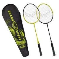 ราคา ไม้แบดมินตัน ไม้แบดคู่ Grand sport FBTฟรี ลูกแบด 3ลูก พลาสติก 2 ชิ้น ขนไก่สี พร้อมปลอกใส่ (16915066647)