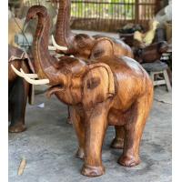 ราคา ช้างแกะสลัก 1 คู่ พร้อมงา สีโอ๊คทั้งตัวไม่ลงขนดำ ช้างไม้แกะสลัก ช้างมงคล เสริมฮวงจุ้ย งานแฮนด์เมด ช้างแก้บน (16289425703)