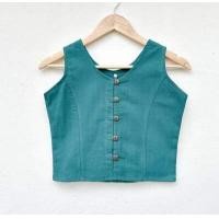 ราคา เสื้อครอปแขนกุดผ้าฝ้าย เสื้อก้อม พื้นเมืองล้านนา (18779102825)