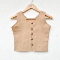 ราคา เสื้อครอปแขนกุดผ้าฝ้าย เสื้อก้อม พื้นเมืองล้านนา (18779102818)