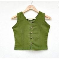 ราคา เสื้อครอปแขนกุดผ้าฝ้าย เสื้อก้อม พื้นเมืองล้านนา (18779102822)