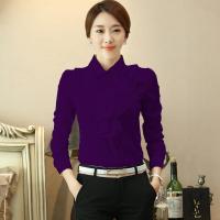 ราคา เสื้อเชิ้ตผ้าชีฟองสีขาวคอบัวชายระบายสไตล์เกาหลีแบบใหม่ฤดูใบไม้ผลิชุดทำงานแขนยาวสำหรับผู้หญิงเสื้อตัวในเข้ารูป (11998044749)