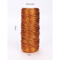 ราคา เชือกดิ้น ดิ้นสี เชือกห้อยป้ายแท็ก 1 5มิล เชือกทอง แดง เงิน เชือกเส้นเงา 100เมตร (17416309525)