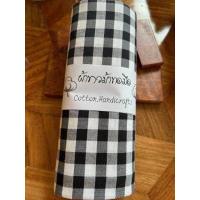 ราคา ผ้าขาวม้าทอมืออย่างดี ฝ้ายแท้ 100 ขนาดใหญ่พิเศษ 85 190 5 ซม เย็บริมแล้ว สีขาวดำ (12384362732)