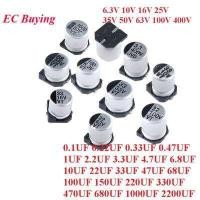 ราคา 10Pc SMD อลูมิเนียม Electrolytic Capacitor 6 3V 10V 16V 25V 35V 50V 63V 1UF 2 2UF 10UF 22UF 33UF 47UF 100UF 220UF 330UF 470UF ที่1000 (16467737925)