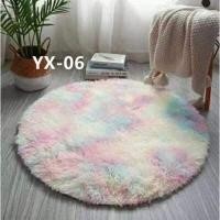 ราคา พรมขนสัตว์ทูโทนวงกลม พรมปูพื้นขนนุ่ม พรมปูห้องนอน พรมปูพื้นห้องนั่งเล่นขนาด100 100ซม (15180626635)
