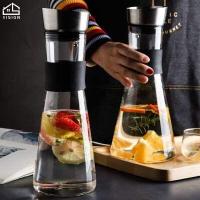 ราคา วิสัยทัศน์กาต้มน้ำสำหรับน้ำเย็นใสBorosilicatขวดแก้วเหยือกน้ำความจุขนาดใหญ่ที่ใส่น้ำผลไม้ที่มีฝาปิดทนความร้อนกาน้ำชากับถ้วยกรองเย็นDrinkware (5051984440)