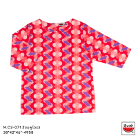 ราคา เสื้อแตงโม SUIKA เสื้อผ้าป่านมัสลิน คอปาดกระดุมหลัง 3 เม็ด แขนสามส่วน M C3 071 (19292768609)