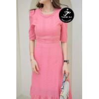 ราคา เดรสดำออกงาน S 6XL Dress เดรสสีดำผ้าฉลุลายแขนพอง งานป้าย Tarm Ha (19716937222)