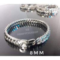 ราคา S 220 ขายถูก สร้อยข้อมือสแตนเลสแท้ ขนาด8mm10mm12mm สร้อยข้อมือสแตนเลส เลสข้อมือ สแตนเลส316L งานเกรดพรีเมี่ยมตะขอเข้ารูป (15602914200)