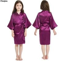 ราคา ชุดคลุมกิโมโนผ้าซาตินผ้าไหมสีล้วนสำหรับวัยรุ่นเด็กผู้หญิงเสื้อคลุมอาบน้ำสำหรับเสื้อคลุมอาบน้ำ ชุดนอน ญ สปา8 10 12 14ปีชุดนอนผ้าซาติน (20007047479)