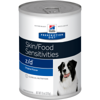 ราคา Hill s Prescription Diet z d Canine อาหารรักษา โรคภูมิแพ้อาหารสุนัข แบบกระป๋อง 370 กรัม (810160709)
