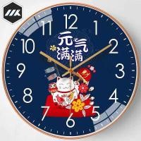 ราคา MK นาฬิกาแขวนผนัง นาฬิกาเลขชัด ขนาด12นิ้ว นาฬิกาติดผนังลายแมวให้โชค ทรงกลม เข็มเดินเรียบ เสียงเงียบ ประหยัดถ่าน (15451594648)