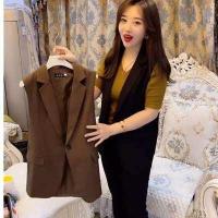 ราคา เสื้อสูทแขนกุด blazer แขนกุด เสื้อกั๊กสำหรับผู้หญิงแขนกุดเสื้อเวอร์ชั่นเกาหลีใหม่ทุกการแข่งขันเสื้อกั๊กสูทสีดำผู้หญิง (16120641652)