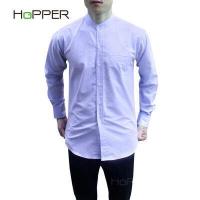 ราคา เสื้อเชิ้ตแขนยาวคอจีน ผ้า Oxford by Hopper Shop เสื้อเชิ้ตสีขาว ดำ กรม เทา ฟ้า (4266164738)
