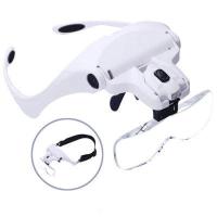 ราคา แว่นขยายแว่นตาสวมหัว Magnifier Wear ไฟ LED 2 ดวง มาพร้อมกับ เลนส์ขยายเปลี่ยนได้ 4 ขนาด 10X 15X 20X 25X แถบคาดศีรษะแบบเปลี่ยนและปรับได้ แว่นขยายพร้อมไฟ (12491239873)