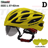 ราคา หมวกกันน็อคจักรยานแบบมีแว่นในตัว CIGNA รุ่น TB01 (805358323)