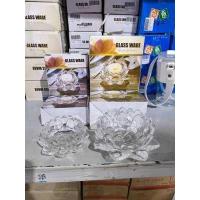 ราคา เชิงเทียนแก้วรูปดอกบัว เชิงเทียนไหว้พระ (18355187968)