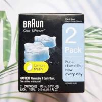 ราคา ตลับรีฟิล น้ำยาทำความสะอาด Clean Renew Refill Cartridges Lemon fresh 2 3 4 6 Count Braun ทำความสะอาดเครื่องโกนหนวดของคุณ (15237746409)