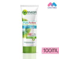 ราคา โฟมล้างหน้า การ์นิเย่ ลดจุดด่างดำ หน้าใส Garnier Bright Complete Pure Active Sakura Glow Face Wash Scrub 100 ml (17576279939)