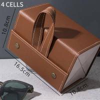 ราคา กล่องใส่แว่นตาแฟชั่น PTQ แบบหลายช่องกล่องใส่แว่นกันแดดหลายชั้นพับเก็บได้พกพาได้ทุกเพศ (18849682987)