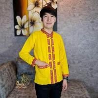 ราคา เสื้อภูไทชายแขนยาว เนื้อผ้าทอชินมัยละเอียด (17543672809)