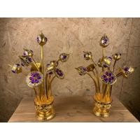 ราคา ดอกบัวปิดทอง 1 คู่ เจ๊า พานดอกบัว แจกันดอกบัว พานพุ่ม ดอกบัวไม้แกะสลักปิดทอง เล็ก (12592907769)