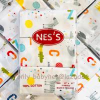 ราคา 6 12ผืน ผ้าอ้อมNES S ลายสัตว์เอบีซี 27x27นิ้ว ผ้าอ้อมสาลูเนื้ออองฟองพรีเมี่ยมเกรด (12324791347)
