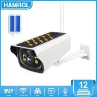 ราคา Hamrol Tuya HD 3MP Wireless Solar WiFi Camera Outdoor 1080P Charging Battery IP Camera PIR Human Motion Detection CCTV Security Camera Smart Life (11745707399)