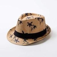 ราคา MQ164 หมวกปานามา หมวกสานพิมพ์ลายต้นมะพร้าว หมวกฟาง หมวกแจ๊ส (18258012988)