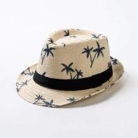 ราคา MQ164 หมวกปานามา หมวกสานพิมพ์ลายต้นมะพร้าว หมวกฟาง หมวกแจ๊ส (18258012987)