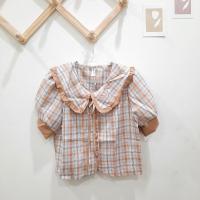 ราคา SALE พร้อมส่ง เสื้อคอบัวแต่งระบาย ลายสก็อต มี4 สี (19452217035)