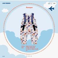 ราคา New Babylovett Line friends Save a nice trip รอมเปอร์ แขนกุด size 12 18 3T สินค้าใหม่ (20032494835)
