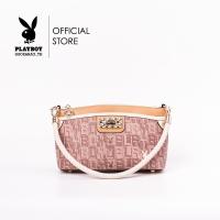ราคา Playboy กระเป๋าสะพายข้างผู้หญิง ลิขสิทธิ์แท้รุ่น ST B234PB548 ดีไซน์ซิปบนแบบล้วงสายสะพายถักปล้อง มี 2 สี สีม่วงและสีครีม (21064433062)