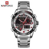 ราคา Naviforce นาฬิกาข้อมือนาฬิกาดิจิตอลของผู้ชาย LED แนวสปอร์ตสำหรับผู้ชาย นาฬิกาข้อมือควอตซ์กันน้ำเรืองแสงนาฬิกา relogio masculino (21170747867)