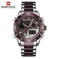 ราคา Naviforce นาฬิกาข้อมือนาฬิกาดิจิตอลของผู้ชาย LED แนวสปอร์ตสำหรับผู้ชาย นาฬิกาข้อมือควอตซ์กันน้ำเรืองแสงนาฬิกา relogio masculino (21170747865)