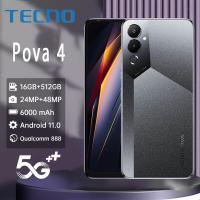 ราคา Tecno Mobile Pova 4 8 128GB 8 256GB กล้องหน้าและกล้องคู่ แบตเตอร์รี่6000 mAh (20979017171)